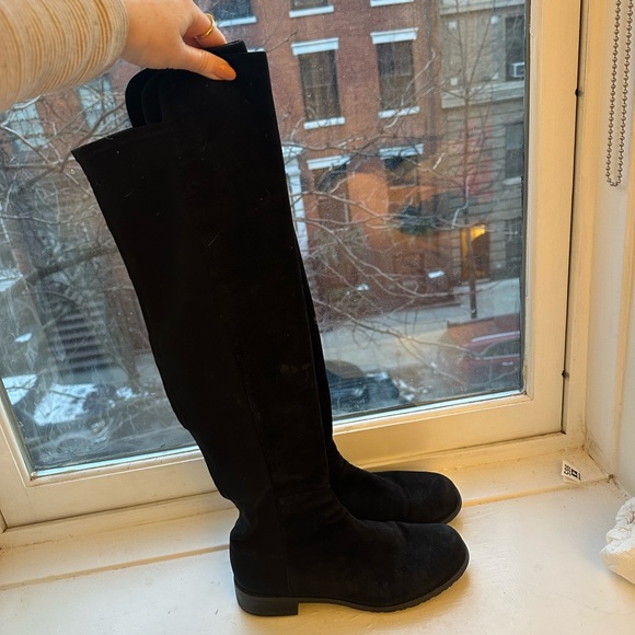 Stuart Weitzman Over the Knee Black Suede Boots, Size 7 (MSRP $795) - Picture 4 of 4